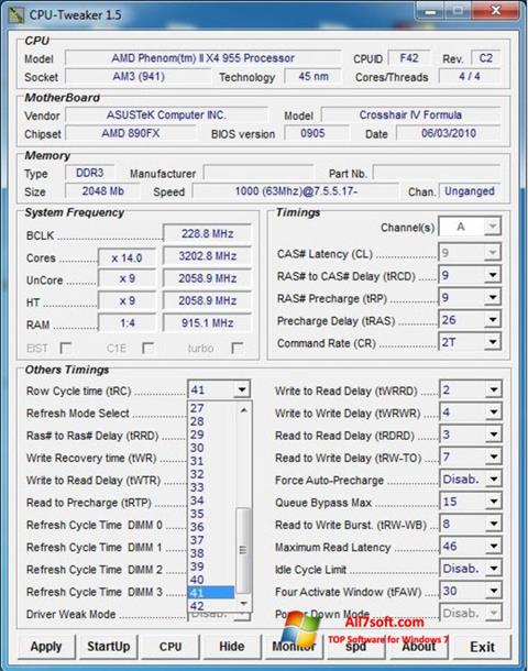Screenshot CPU-Tweaker para Windows 7