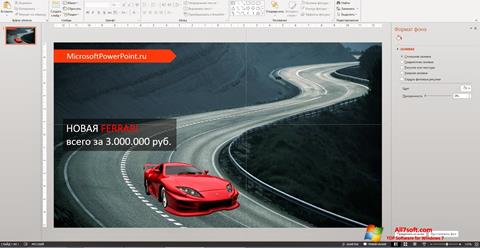 Screenshot Microsoft PowerPoint para Windows 7