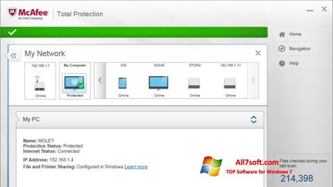 Screenshot McAfee Total Protection para Windows 7