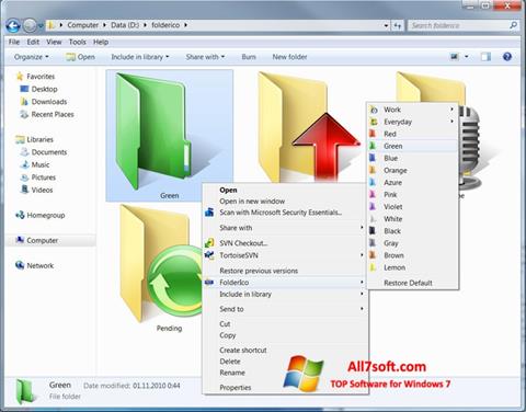 Screenshot FolderIco para Windows 7