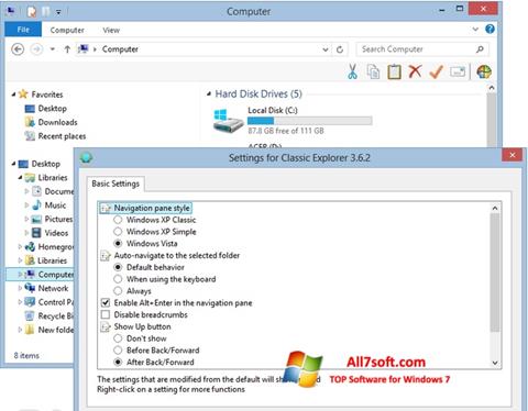 Screenshot Classic Shell para Windows 7