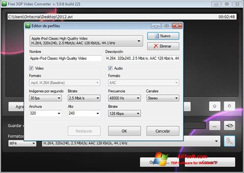 Screenshot Free MP4 Video Converter para Windows 7