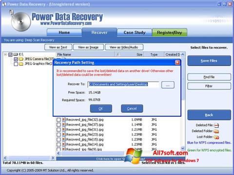 Screenshot Power Data Recovery para Windows 7