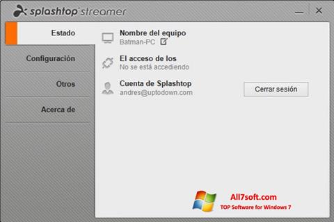 Screenshot Splashtop Streamer para Windows 7