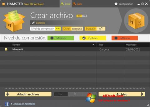 Screenshot Hamster Free ZIP Archiver para Windows 7