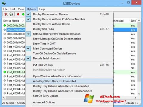 Screenshot USBDeview para Windows 7