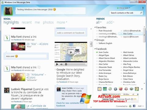 Screenshot Windows Live Messenger para Windows 7