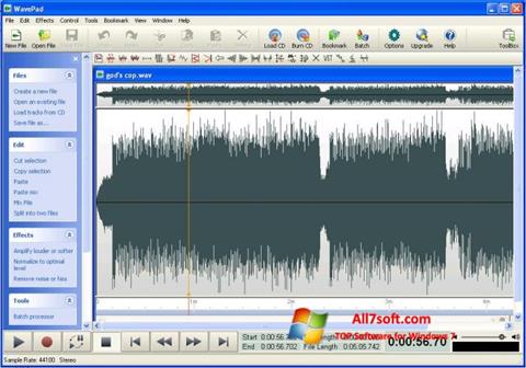 Screenshot WavePad Sound Editor para Windows 7
