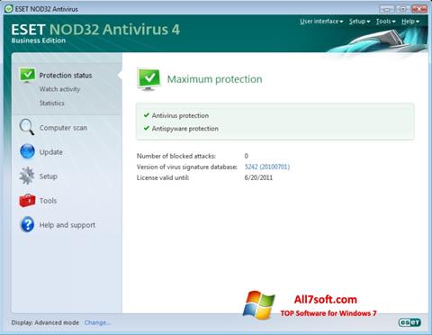 Screenshot ESET NOD32 para Windows 7
