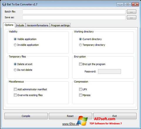 Screenshot Bat To Exe Converter para Windows 7