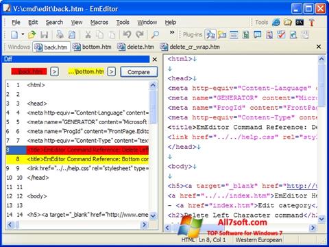 Screenshot EmEditor para Windows 7