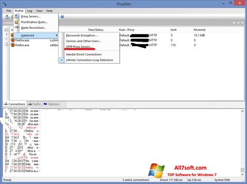 Screenshot Proxifier para Windows 7