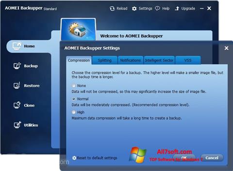 Screenshot AOMEI Backupper para Windows 7