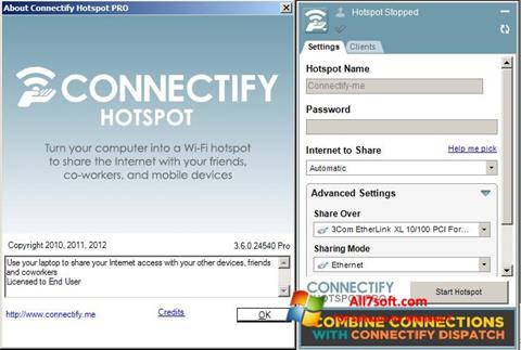 Screenshot Connectify Hotspot PRO para Windows 7