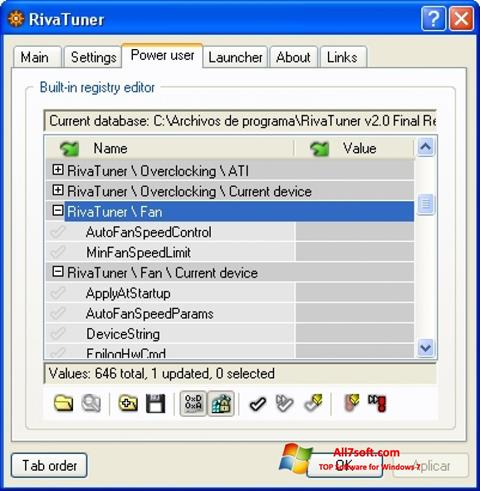 Screenshot RivaTuner para Windows 7