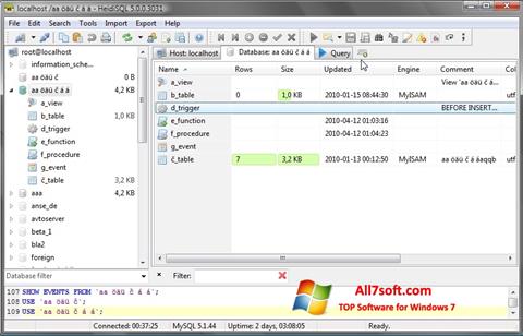 Screenshot HeidiSQL para Windows 7