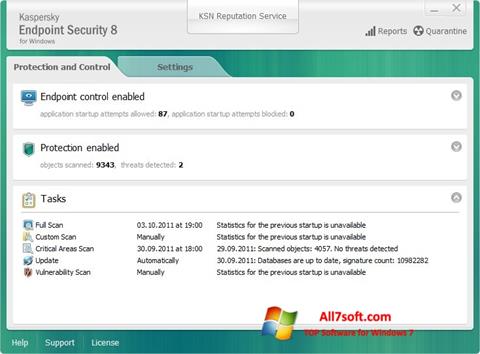 Screenshot Kaspersky Endpoint Security para Windows 7