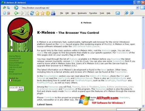 Screenshot K-Meleon para Windows 7