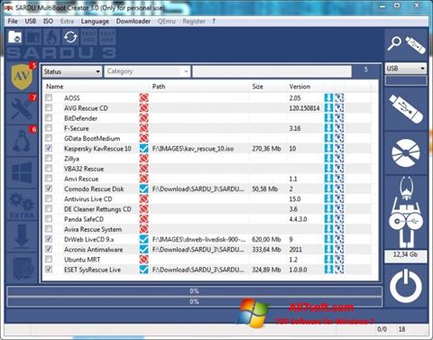 Screenshot SARDU para Windows 7