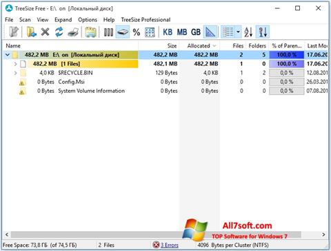 Screenshot TreeSize Free para Windows 7