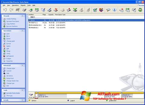 Screenshot Acronis Disk Director Suite para Windows 7