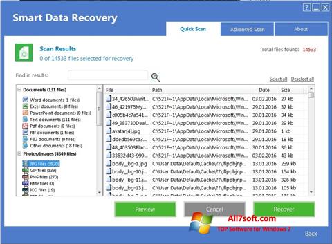 Screenshot Smart Data Recovery para Windows 7