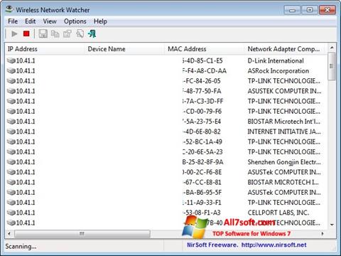 Screenshot Wireless Network Watcher para Windows 7