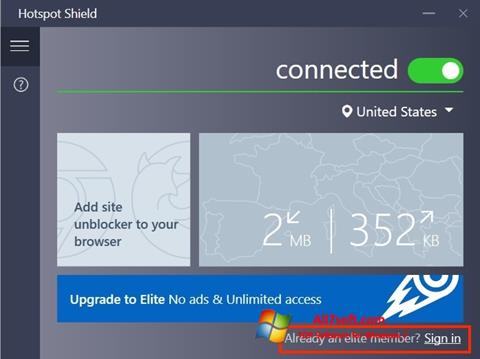 Screenshot Hotspot Shield para Windows 7
