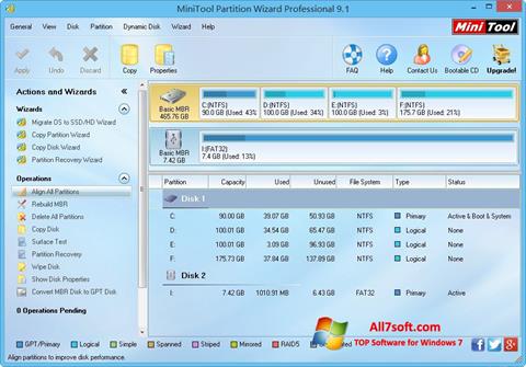 Screenshot MiniTool Partition Wizard para Windows 7