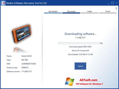 Screenshot Nokia Software Recovery Tool para Windows 7
