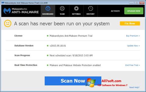 Screenshot Malwarebytes Anti-Malware para Windows 7