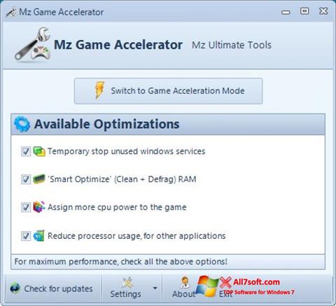 Screenshot Mz Game Accelerator para Windows 7