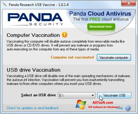 Screenshot Panda USB Vaccine para Windows 7