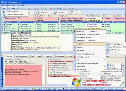 Screenshot AnVir Task Manager para Windows 7