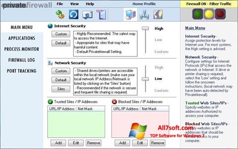 Screenshot Privatefirewall para Windows 7