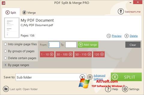 Screenshot PDF Split and Merge para Windows 7