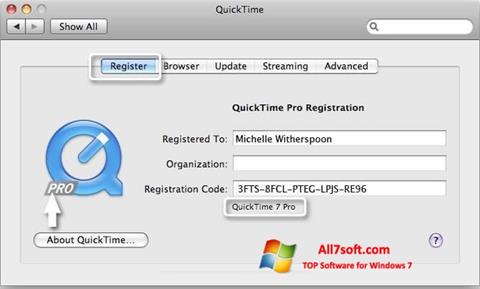 Screenshot QuickTime Pro para Windows 7