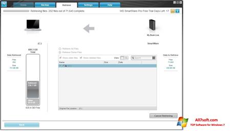 Screenshot WD SmartWare para Windows 7