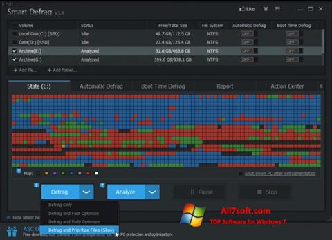 Screenshot Smart Defrag para Windows 7