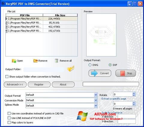 Screenshot PDF to DWG Converter para Windows 7