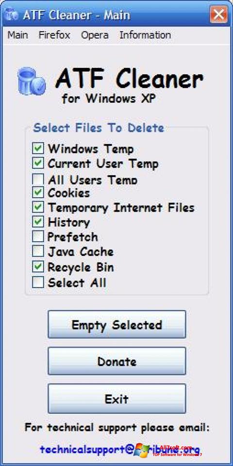 Screenshot ATF Cleaner para Windows 7