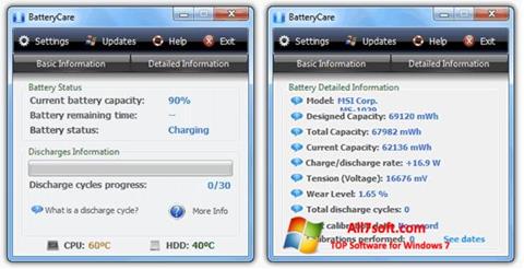 Screenshot BatteryCare para Windows 7