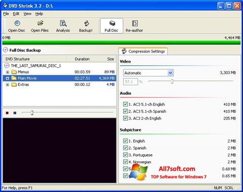 Screenshot DVD Shrink para Windows 7