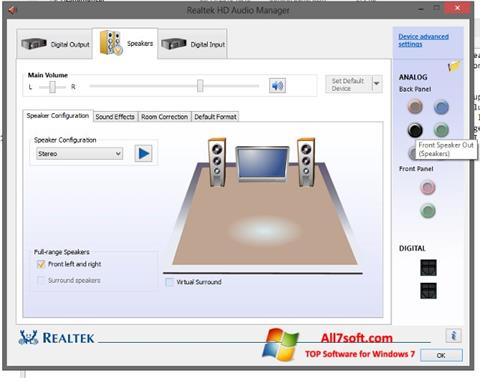 Screenshot Realtek HD Audio para Windows 7