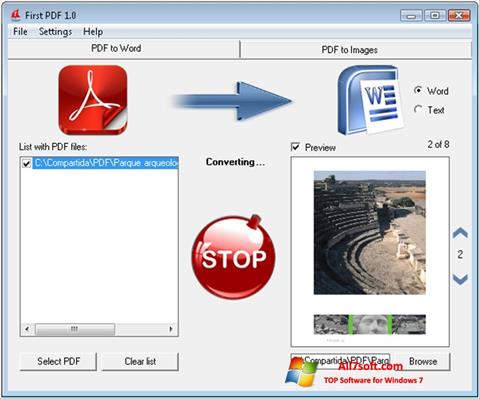 Screenshot First PDF para Windows 7