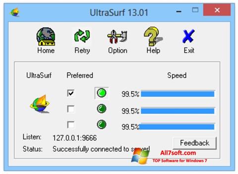 Screenshot UltraSurf para Windows 7