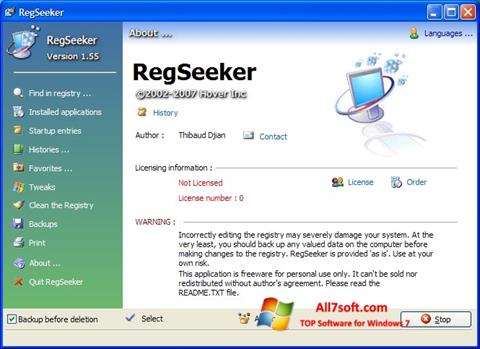 Screenshot RegSeeker para Windows 7