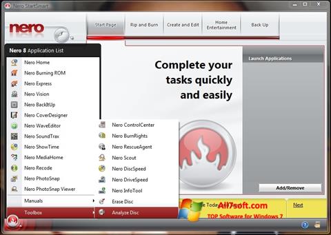 Screenshot Nero StartSmart para Windows 7