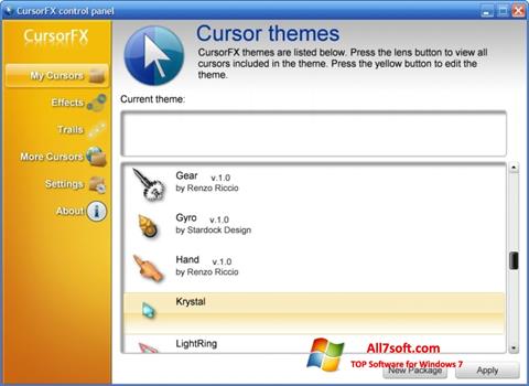 Screenshot CursorFX para Windows 7