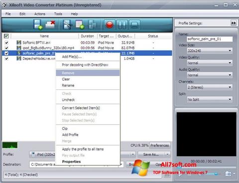 Screenshot Xilisoft Video Converter para Windows 7
